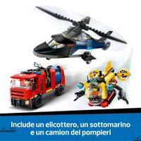LEGO City 60462 3 in 1 Elicottero, Autopompa e Sottomarino - LEGO