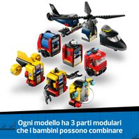 LEGO City 60462 3 in 1 Elicottero, Autopompa e Sottomarino - LEGO