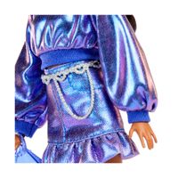 Barbie Fashionista Deluxe Metallic Mora con Vestito Azzurro - Barbie