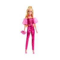 Barbie Fashionista Deluxe Metallic Bionda con Vestito Rosa - Barbie
