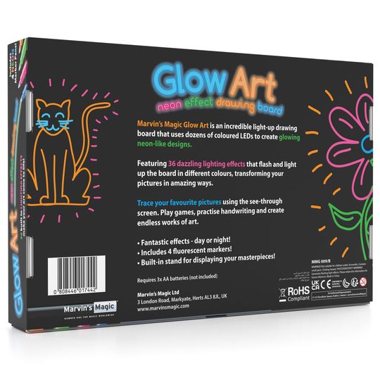 Glow Art, Tavoletta magica luminosa, Rosa - Marvin's Magic