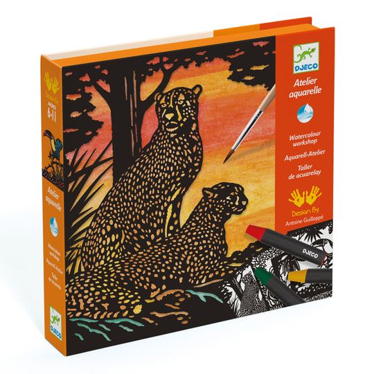 Kit creativo con pastelli acquarellabili Backlight - Djeco