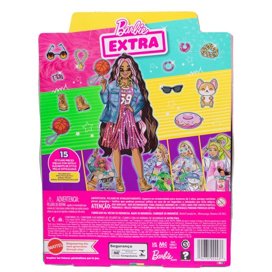 Barbie Extra Snodata con Lunghissimi Capelli Ondulati con Ciocche Rosa - Barbie