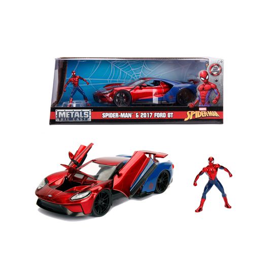 Ford GT 2017 scala 1:24 + personaggio Spiderman - Jada Toys, Marvel