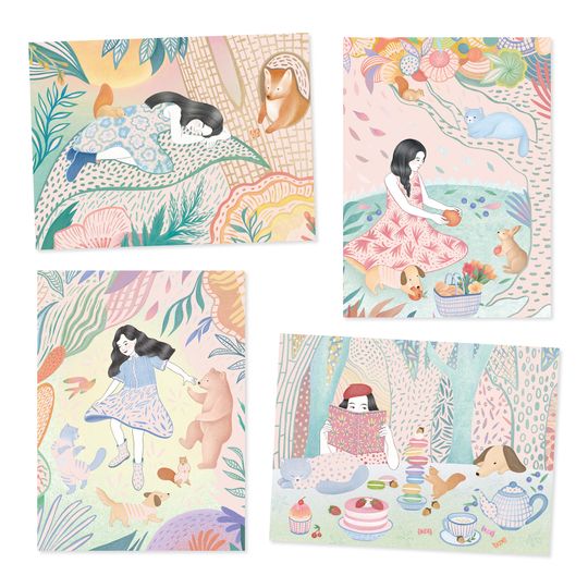 Kit creativo con 4 carte da grattare The picnic - Djeco
