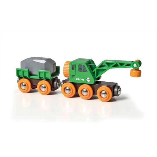 Brio vagone con gru,set da 4 pezzi - Brio
