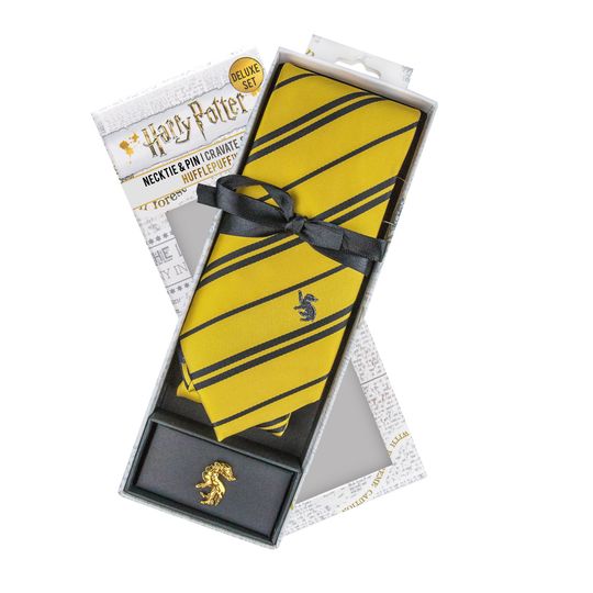 Cravatta deluxe Tassorosso con spilla - Harry Potter