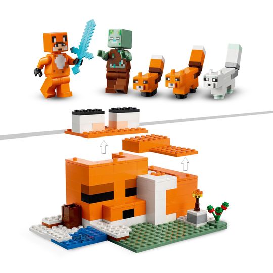 Lego Minecraft il capanno della volpe, con zombie e animali, 21178 - LEGO