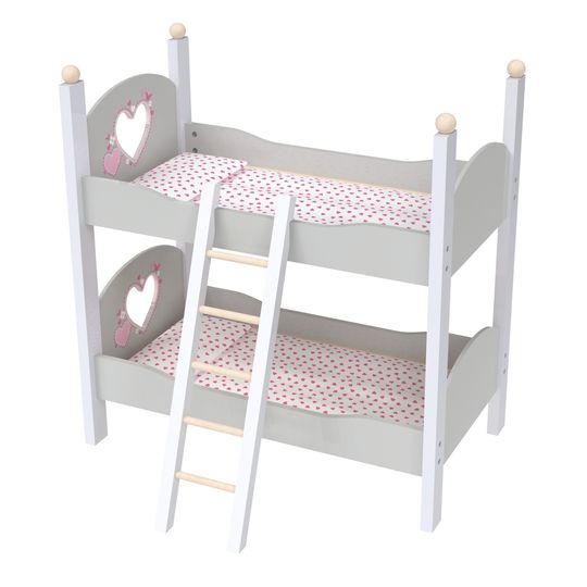 Letto a castello in legno per bambole - Love Bebé