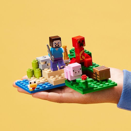 LEGO Minecraft l'agguato del creeper, con steve e 2 minifigure, 21177 - LEGO