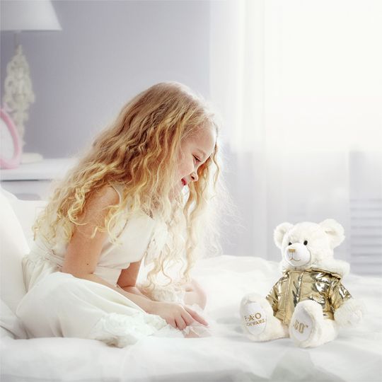Orsetto di peluche Anniversario con giacca dorata 33 cm - FAO Schwarz