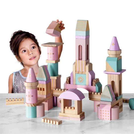Castello di mattoncini in legno colorati da 75 pezzi - FAO Schwarz
