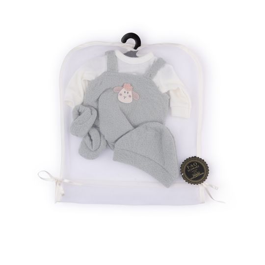 Salopette in tricot verde salvia per My FAO Doll 40cm - FAO Schwarz