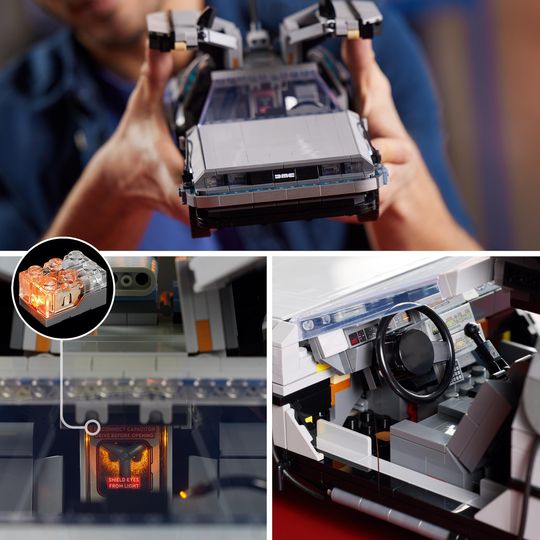 LEGO Icons 10300 Macchina del Tempo Ritorno al Futuro, Delorean con Minifigure di Doc e Marty McFly - LEGO