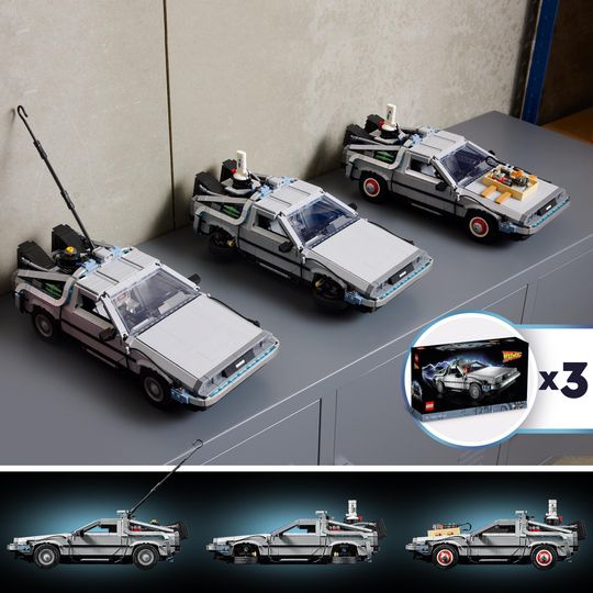 LEGO Icons 10300 Macchina del Tempo Ritorno al Futuro, Delorean con Minifigure di Doc e Marty McFly - LEGO