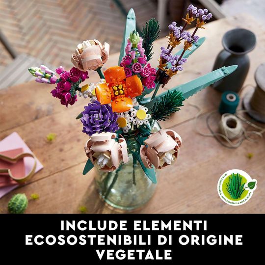 LEGO Icons 10280 Bouquet di Fiori, Piante Artificiali, Botanical Collection - LEGO