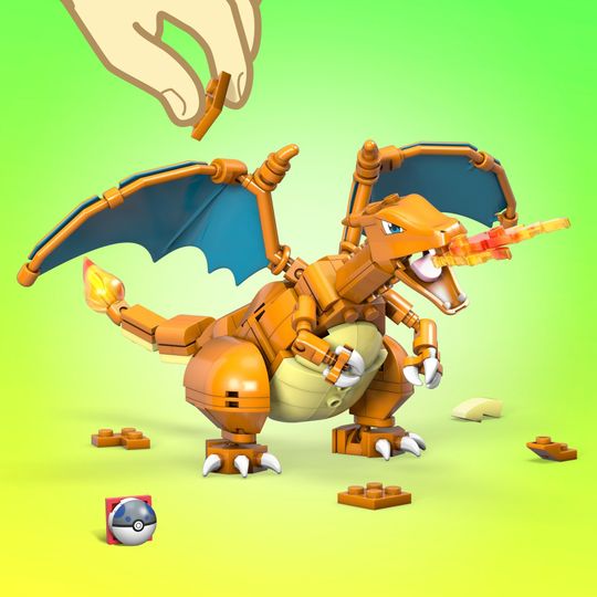 Mega Construx Pokémon Charizard Da Costruire con più di 200 mattoncini e ali snodabili - Mega Costruzioni, Pokémon