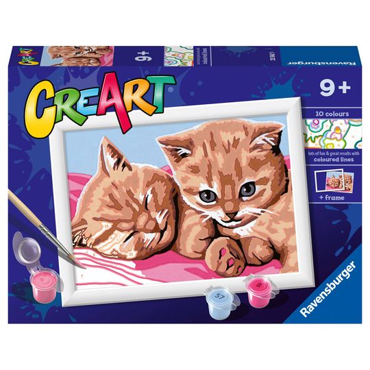 Creart Gattini rossi, Serie E, Kit per dipingere con i numeri - Creart