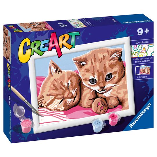 Creart Gattini rossi, Serie E, Kit per dipingere con i numeri - Creart
