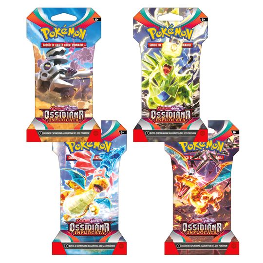 Pokemon Scarlatto e Violetto SV3 Ossidiana Infuocata busta 10 carte Paper Sleeve - Pokémon