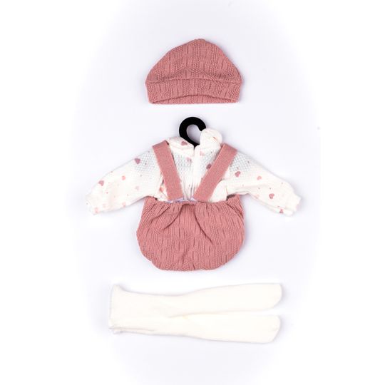 Salopette in tricot rosa antico per My FAO Doll 40 cm - FAO Schwarz