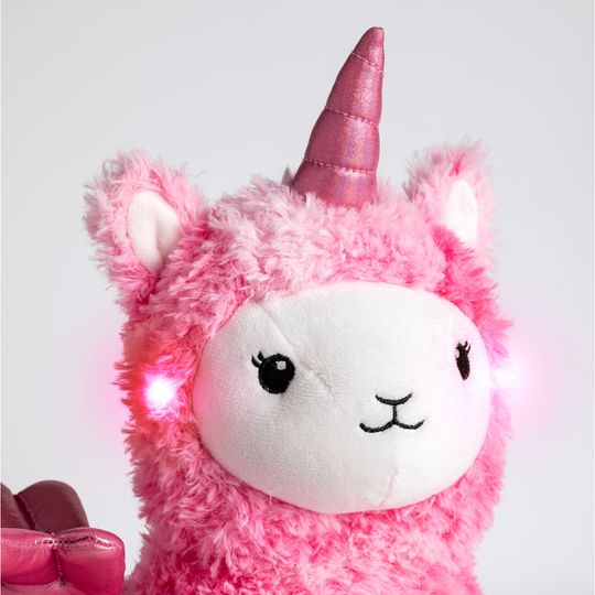 Peluche Llamacorn Rosa con Luci e Suoni, 38 cm - FAO Schwarz