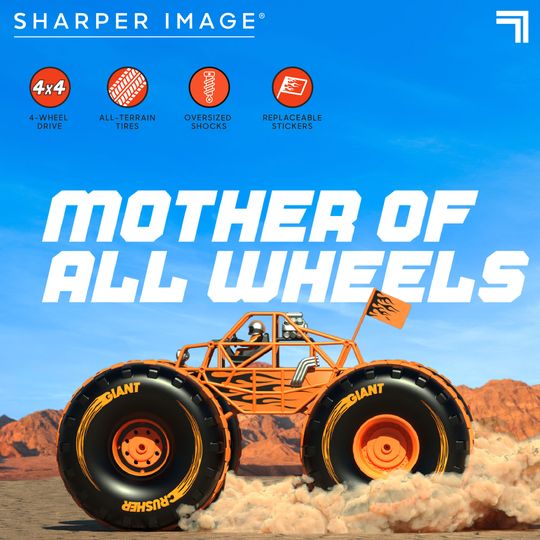 Fuoristrada 4x4 Giant Crusher Telecomandato Sharper Image - Sharper Image