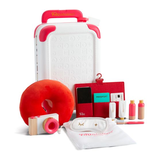 Set da Viaggio giocattolo Jet-Setter con Trolley e accessori, 15 pezzi - FAO Schwarz