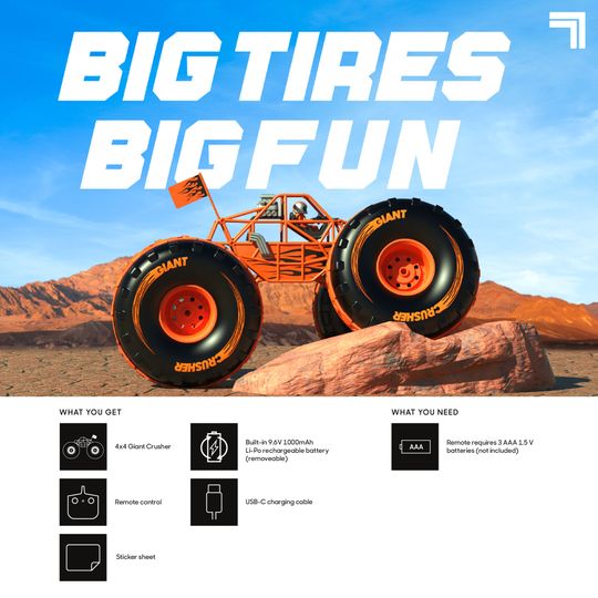 Fuoristrada 4x4 Giant Crusher Telecomandato Sharper Image - Sharper Image