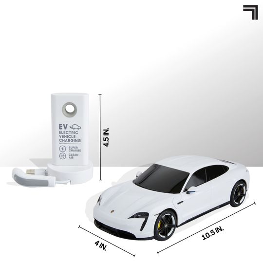 Porsche Taycan Turbo S RC con Luci LED e Stazione di Ricarica Sharper Image - Sharper Image