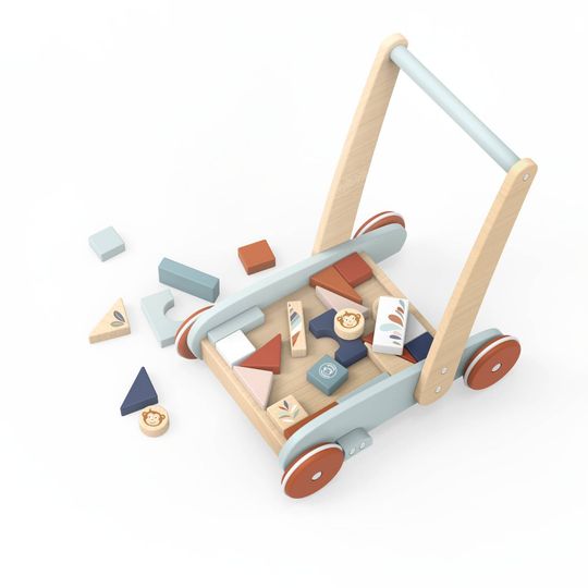 Carrellino con 27 Blocchi Attività e Freno - Speedy Monkey