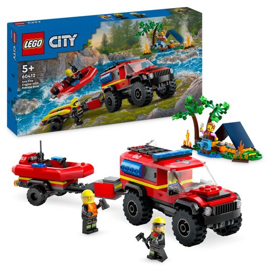 Lego City 60412 Fuoristrada Antincendio E Gommone Di Salvataggio - LEGO