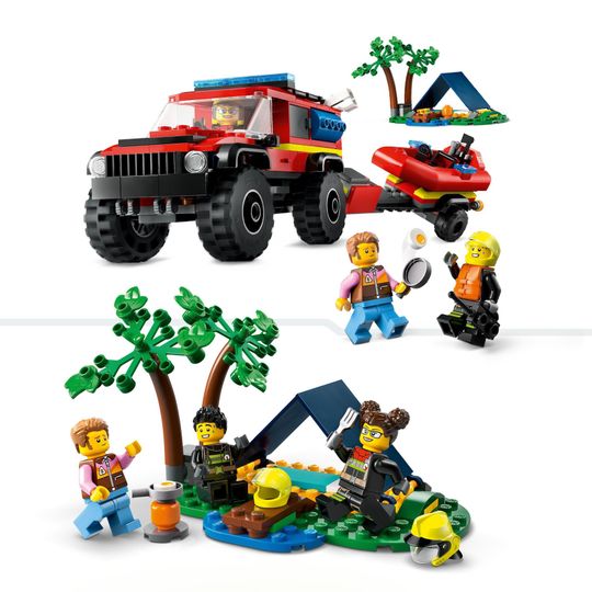 Lego City 60412 Fuoristrada Antincendio E Gommone Di Salvataggio - LEGO