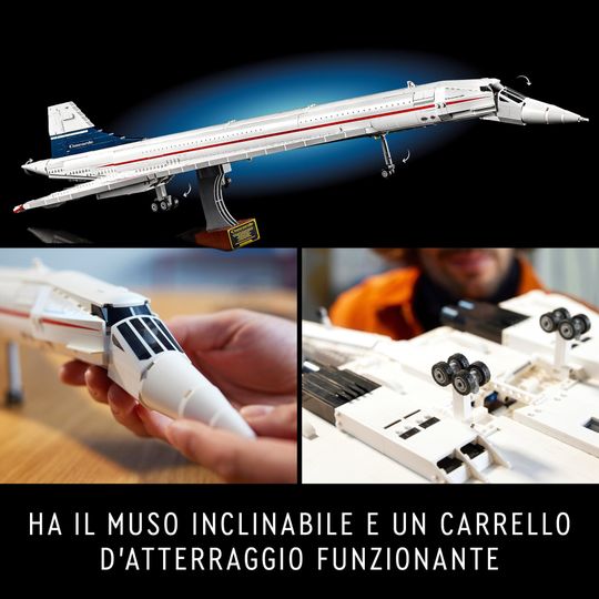 Lego Icons 10318 Concorde Kit,  Iconico Modellino Di Aereo Passeggeri - LEGO
