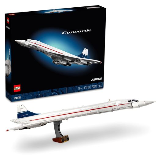 Lego Icons 10318 Concorde Kit,  Iconico Modellino Di Aereo Passeggeri - LEGO