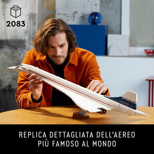 Lego Icons 10318 Concorde Kit,  Iconico Modellino Di Aereo Passeggeri - LEGO