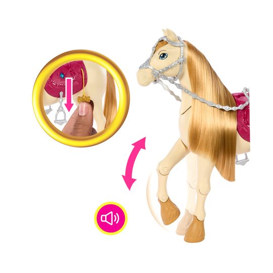 Barbie Tornado, cavallo interattivo con luci - Barbie