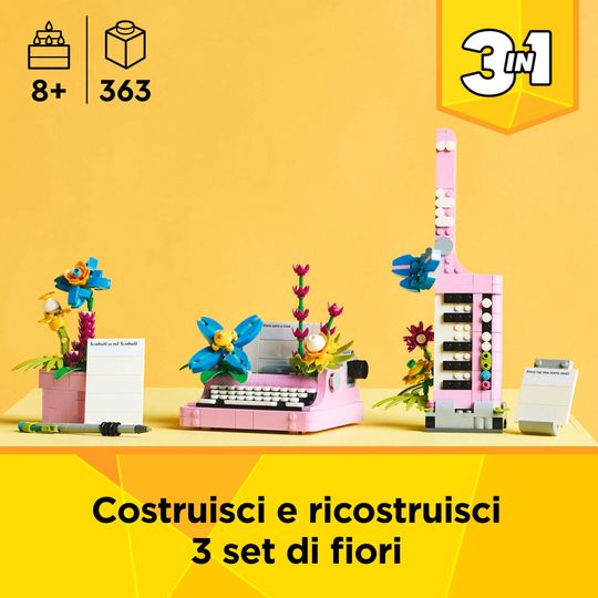 Lego Creator 3 in 1 31169 Macchina da Scrivere con Fiori - LEGO