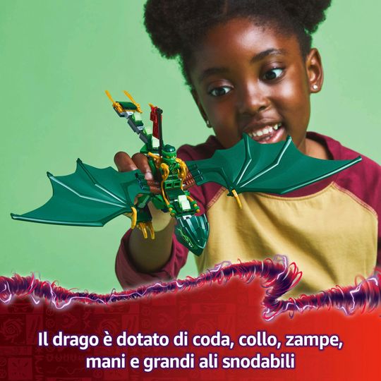 Lego Ninjago Drago della Foresta Verde di Lloyd: Giocattolo Snodabile con 2 Minifigure e Armi - LEGO