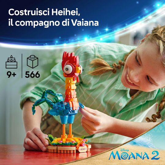 Lego Disney 43272 - Heihei - Modello di Animale Snodabile dal Film Vaiana 2 - LEGO