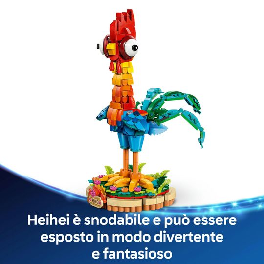Lego Disney 43272 - Heihei - Modello di Animale Snodabile dal Film Vaiana 2 - LEGO