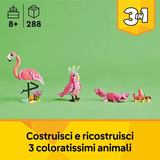 Lego Creator 3in1 31170 - Animali Selvatici - Fenicottero Rosa - LEGO