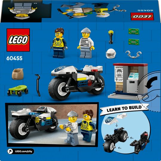 LEGO City 60455 Inseguimento moto polizia: motocicletta, 2 minifigure - LEGO