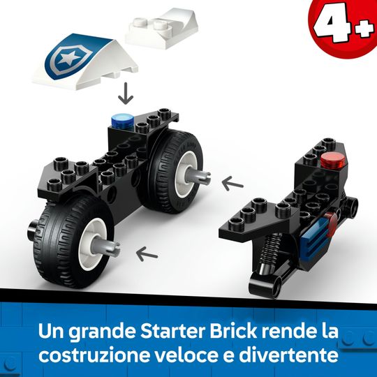 LEGO City 60455 Inseguimento moto polizia: motocicletta, 2 minifigure - LEGO