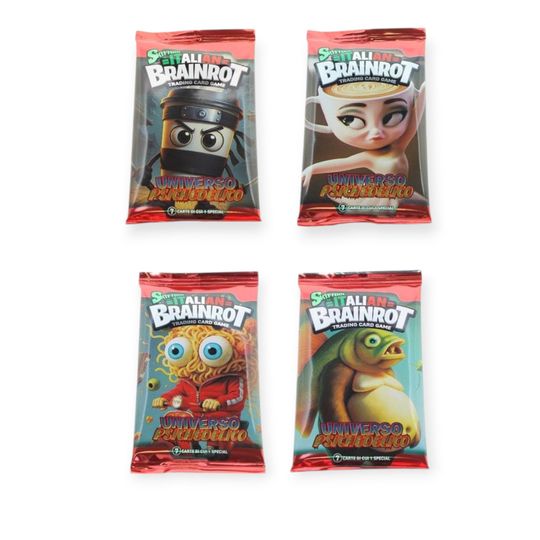 Bustina con 7 carte + 1 Special, Skifidol Italian Brainrot, Universo Psichedelico - Brainrot
