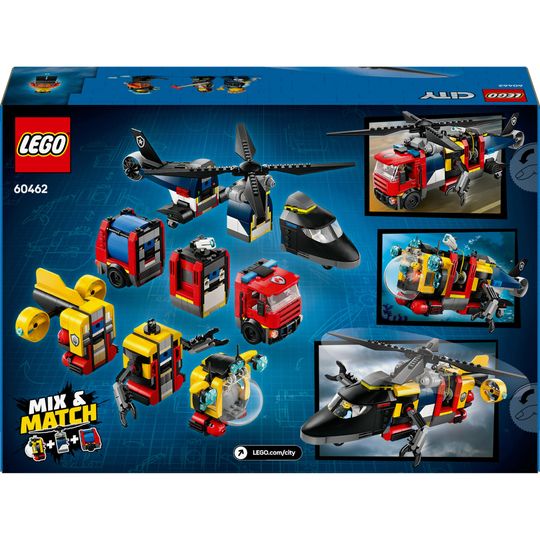 LEGO City 60462 3 in 1 Elicottero, Autopompa e Sottomarino - LEGO