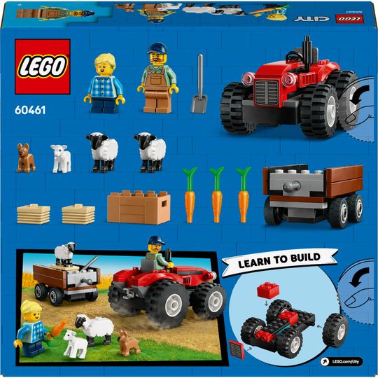 LEGO City 60461 Trattore Agricolo Rosso con Rimorchio e Pecore - LEGO