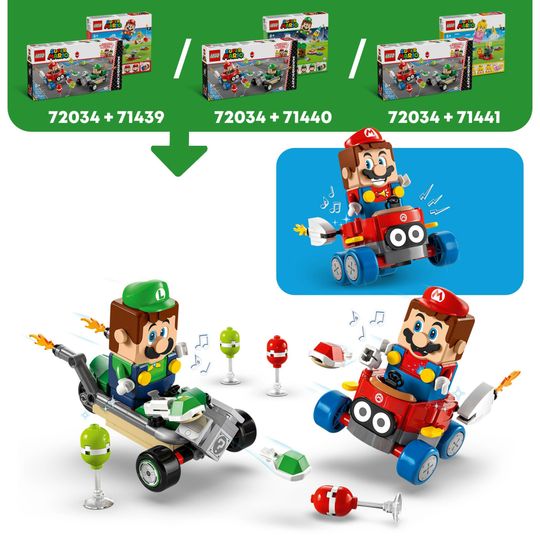 LEGO Super Mario 72034 Mario Kart : Baby Mario vs Baby Luigi - LEGO, Super Mario