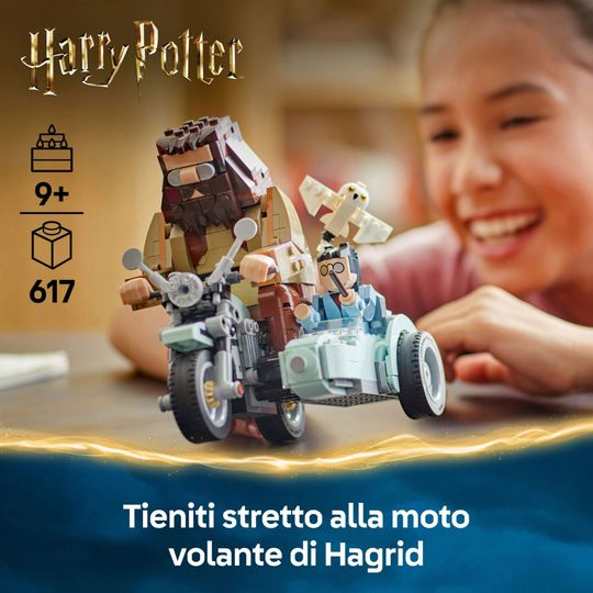 LEGO Harry Potter 76443 Sidecar Hagrid e Harry Moto Giocattolo con Edvige - Harry Potter, LEGO