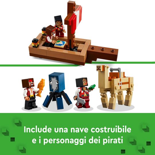 LEGO Minecraft 21259 Il Viaggio Del Galeone dei Pirati - LEGO, Minecraft